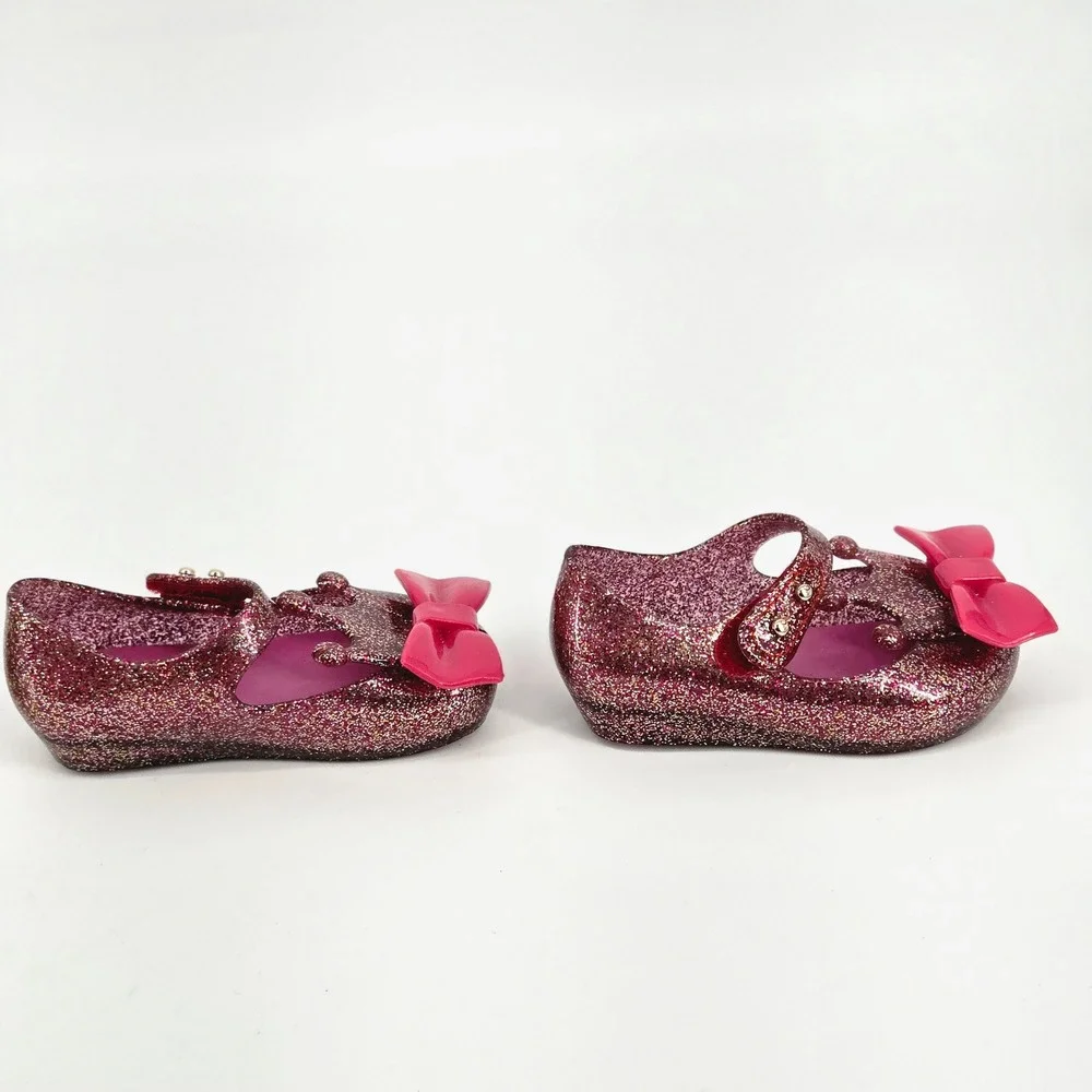 Mini DD Kids Sparkly Crown Jelly Flats Mary Jane Dress Shoes Lot Of 2 Size 5